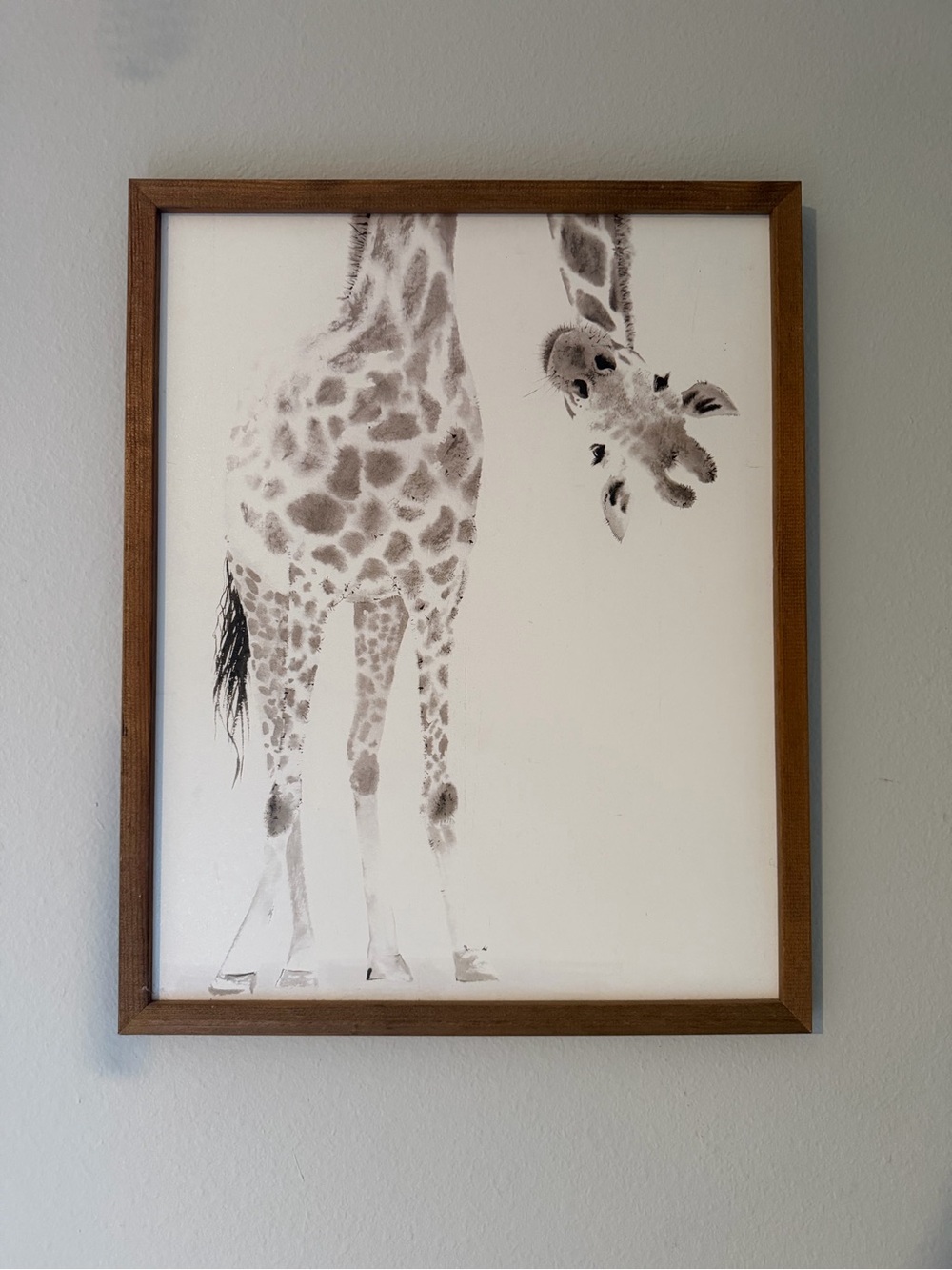Neutral Giraffe Art Print - Cream and Brown